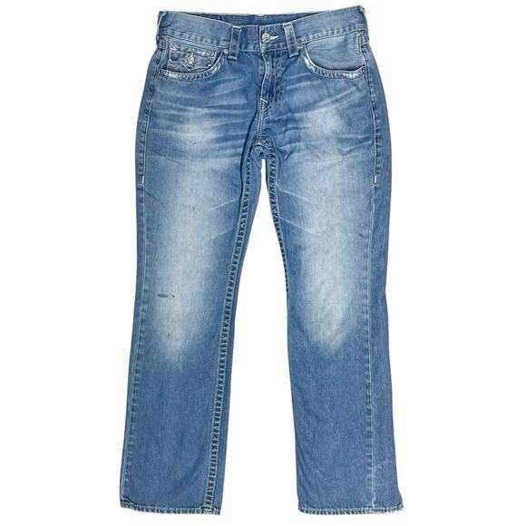 TRUE RELIGION Men's Basic Straight WFLPS Natural Faded Medium Wash Jeans 32X32 - Picture 1 of 8